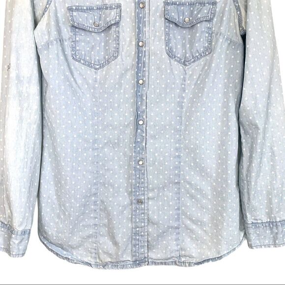 Forever 21 Polka Dot Chambray Top - Picture 4 of 8